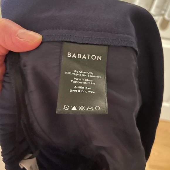 Babaton Conan Pants Size 4 Navy Gold Side Stripe EUC - Picture 2 of 6